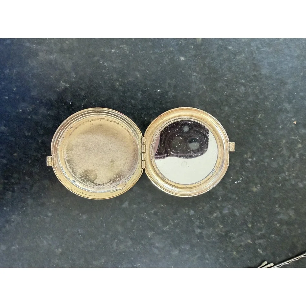 Vintage revlon Powder Compact With Mirror Love Pat Dreamy Ivory Gold